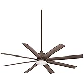 Minka-Aire F888L-ORB Slipstream 65 Inch Outdoor Ceiling Fan with Dimmable LED Light and DC Motor in Oil Rubbed Bronze Finish