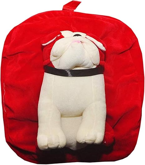 Punyah Creations Premium Quality Dog Toy Soft Plush Backpack School Bag for Kids - (Red)