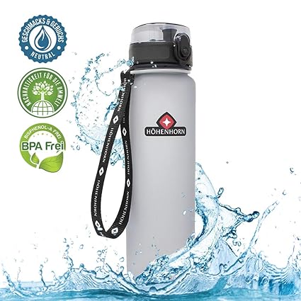 Höhenhorn Urach Tritan Trinkflasche - 1L Wasserflasche Auslaufsicher Sportflasche BPA-Frei Schule Sport Wasser Fahrrad Outdoo