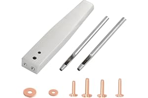 Aemygo 43pcs Copper Rivets and Burrs, 4 Sizes Copper Rivet and Burrs Assortment Kit, Leather Rivets Fastener Install Setting Tool for Belts Wallets Collars Leather Working Supplies