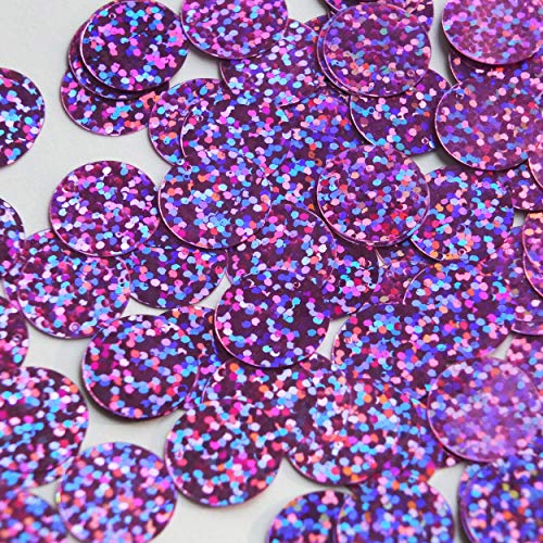 Round Flat Sequin 18mm Top Hole Orchid Light Purple Hologram Glitter Sparkle. Couture Paillettes. Made in USA