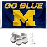 Michigan Team University Wolverines Go Blue Banner and Tapestry Wall Tack Pads