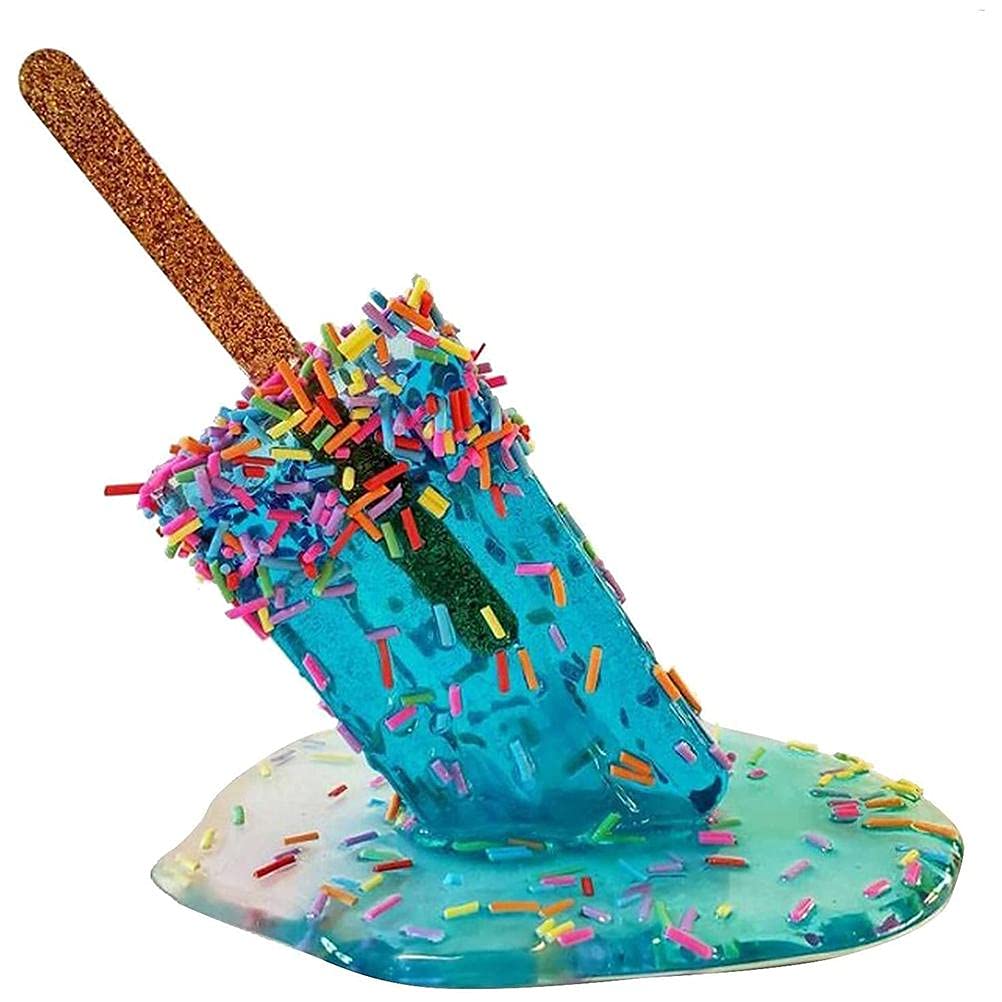 TOPINCN Popsicle Decoration, Resin Melting Popsicle Ornaments Ice Cream Statues Summer Cool Popsicle Home Decoration Ice Cream Sculpture (#5)