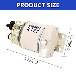 AUIVERED R12T Marine Fuel Water Separator Kit, 10
