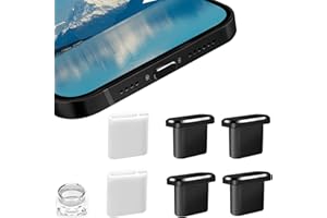 VIWIEU 4 Pack Designed for iPhone 15 Pro Max Plus USB C Anti Dust Plugs Charging Port Cover Type C with 2 Plug Holders, Full Protection Caps Wireless Charging Friendly Phone Accessories(Black)