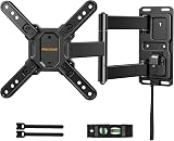 Perlegear Lockable RV TV Mount for 13–43 inch TVs up to 44 lbs, Full Motion RV TV Wall Mount with Swivel, Tilt, Pull Cord Lock, RV TV Mount for Camper, RV, Motorhome, Max VESA 200x200mm, PGLRVF2