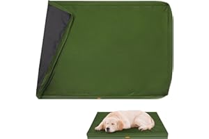 Tivray Waterproof Dog Bed Cover, Replacement Dogs Beds Covers with 3-Sided Continuous and Smooth Zipper, Washable Removable Pet Bed Mattress Protector Cover, 36x27x3 inch - L, Cover Only