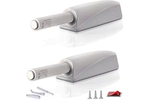 Push to Open Door Latch Cabinet Hardware CBRIVE® 2 Pack Magnetic Push Latches & Lock for Hidden Door Heavy Duty Magnet Push Release Drawer Pull Tip on Closet Close Touch Locking Strong Pop Out, Gray