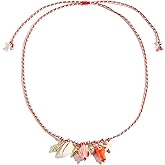 NORLSO Boho Fish Necklace for Women Shell Starfish Conch Charm Necklace Cute Ocean Beach Animal Necklaces Summer Vacation Jewelry Gifts