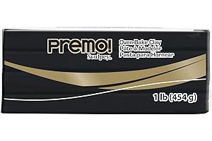 Sculpey Premo™ Polymer Oven-Bake Clay, Black, Non Toxic, 1 lb. bar, Great for jewelry making, holiday, DIY, mixed media and home décor projects. Premium clay perfect for clayers and artists.