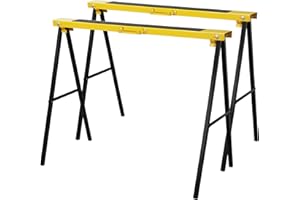 Forup Portable Folding Sawhorse, Heavy Duty Twin Pack, 275 lb Weight Capacity Each 2 Pack (Yellow)