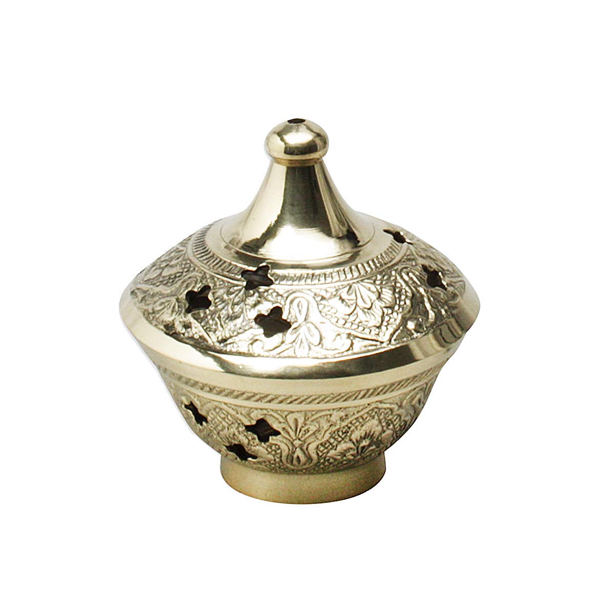 NKLaus Incense Burner Incense Burner Brass with Lattice Insert Incense Burner Deco 2199