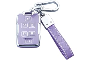 Yuebutor Key Fob Cover Case Compatible with Chevy Silverado 1500 2500HD 3500HD Tahoe Suburban Colorado Canyon GMC Sierra Yukon Accessories Shell Protector (Purple)