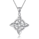 SNOWELLE Witches Knot Necklace 925 Sterling Silver Celtic Knot Pendant Jewelry Gifts for Women