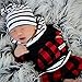 2pcs Outfit Newborn Baby Boy Girl Long Sleeve Black Hoodie with Check Pocket Tops Plaid Long Pants Clothes