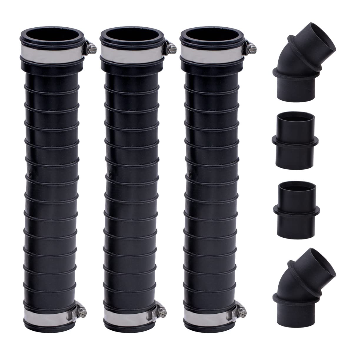Photo 1 of Fernco QwikFlex 36-in. Flexible Pipe Connector Kit for Offset or Hard To Reach 1-1/2-in. SCH40 PVC DWV Connections