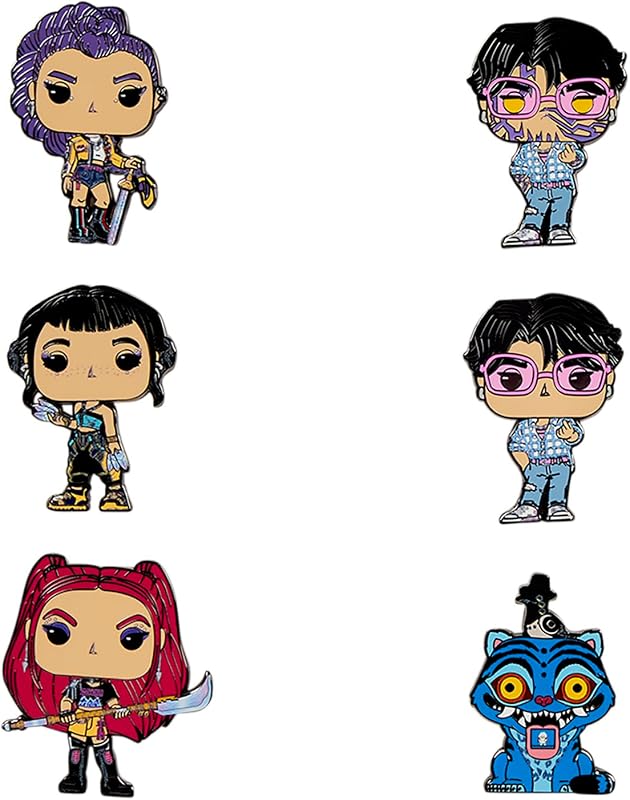 Loungefly Blind Box Pins: KPop Demon Hunters - 1 of 6 to collect - Mystery Pins - Styles may vary - Rumi, Zoey, Mira, Derpy, Jinu with Chase (Glowing Demon Marks)