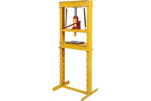 HIPICUTE 12 Ton Hydraulic Shop Press, h-Frame Floor Hydraulic Shop Press with Adjustable Height, Stamping Plates to Bend,for Bending, Straightening, Bearing Removal & Automotive Repair