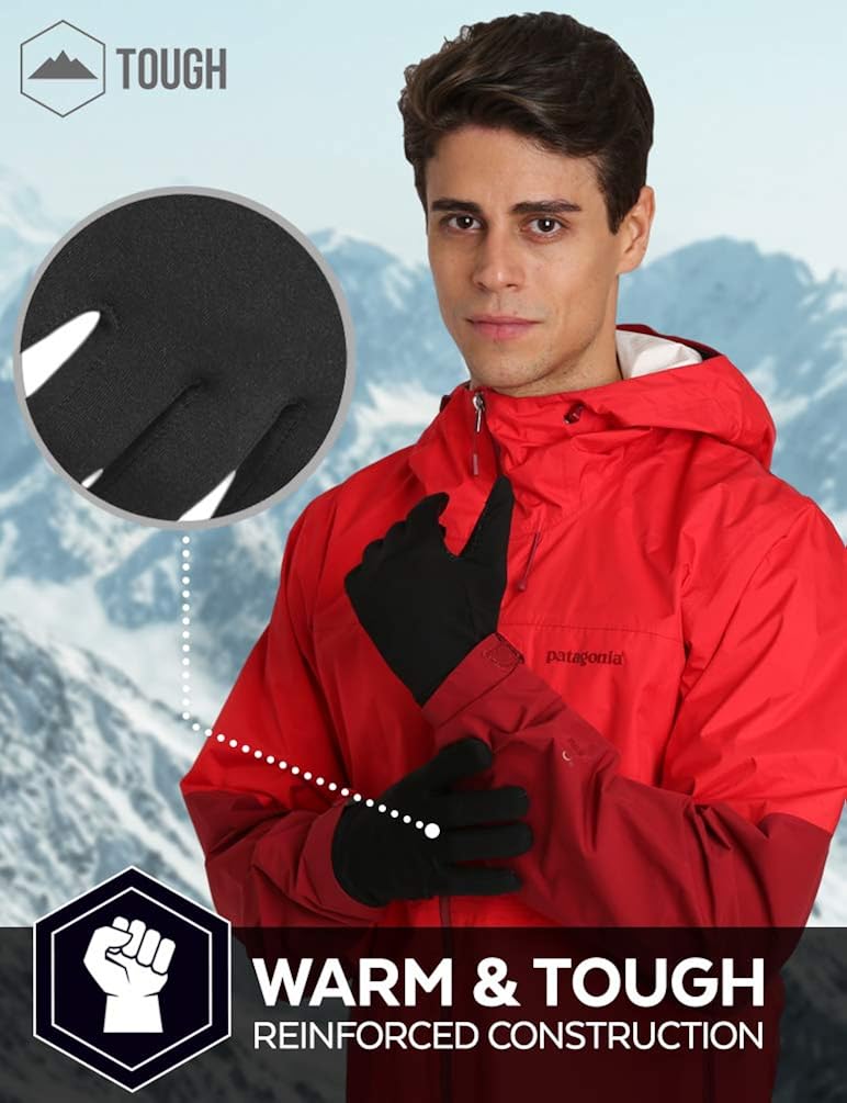 Touch Screen Running Gloves - Winter Glove Liners for Texting, Sports & Exercise - Lightweight Cold Weather Thermal Gloves: Clothing