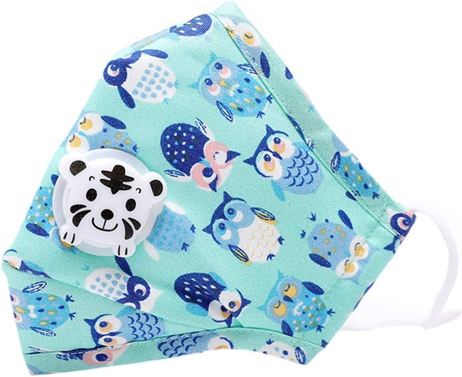 MOMU Winter Children Kids Anti-Dust Cotton PM2.5 Face Mouth Mask Colorful Cartoon Bear Rabbit Printing Adjustable Respirator with Air Filter Breath Valve