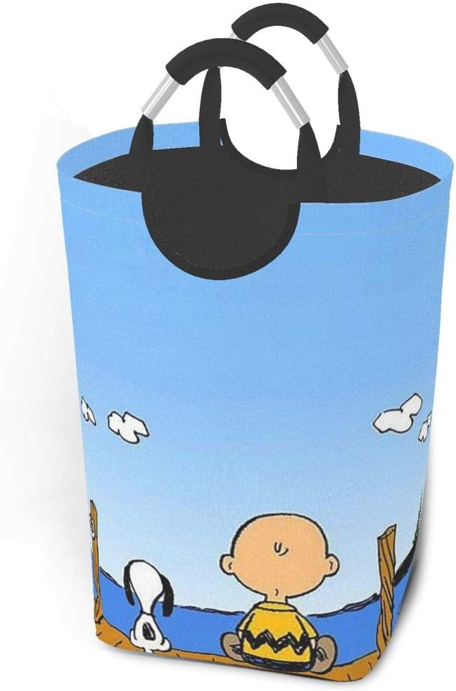 GCNqat Laundry Basket Snoopy and Charlie Brown Laundry Hamper Foldable Clothes Bag Folding Washing Bin