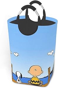GCNqat Laundry Basket Snoopy and Charlie Brown Laundry Hamper Foldable Clothes Bag Folding Washing Bin