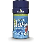 SweetLeaf Organic Stevia Powder Shaker Jar - Zero Calorie Sweetener with Stevia Leaf Extract, No Artificial Sweetener Additive, Sugar Free, Keto Friendly, Non GMO, Gluten Free - 3.2 Oz (Pack of 1)