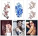 COKOHAPPY Large 8 Sheets Watercolor Temporary Tattoos for Girls Women Plum Lotus Chrysanthemum Peony Rose Lily Peach Arm Shoulders Waist Chest Back Night Show