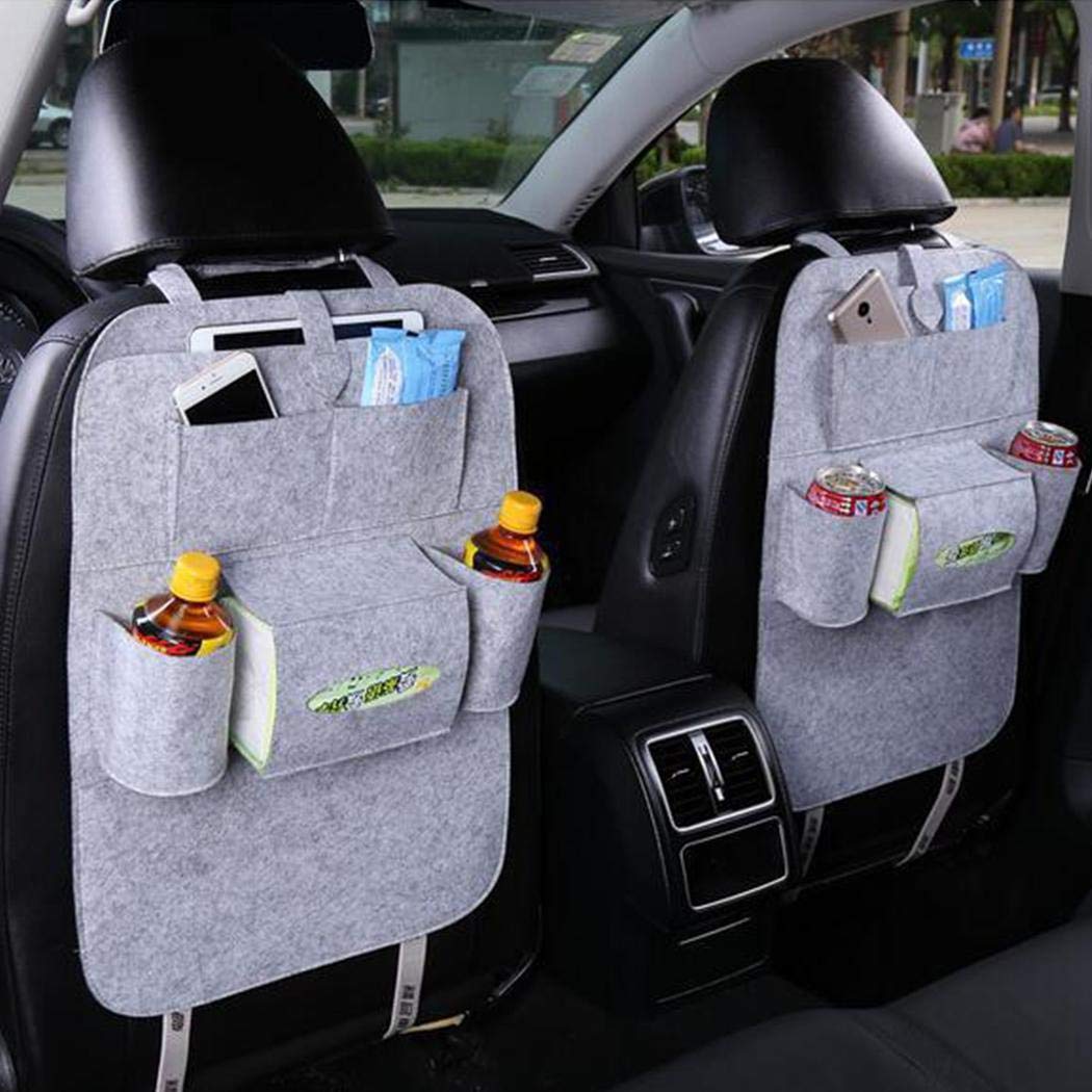Bibmmo Car Seat Storage Bag Auto Multi-Pocket Felt Covers Organizer Storage Holder Seat Back Organizers