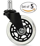 ToolKee Rollerblade Office Chair Wheels Caster Replacement for Carpet & Hardwood Floors, (Set of 5)