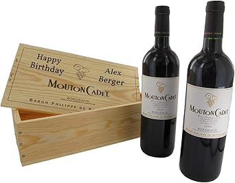 Das Mouton Rothschild Rotwein Duo 2 Flaschen Mouton Cadet 14 Mit Ihrer Individuellen Personalisierung Amazon De Bier Wein Spirituosen