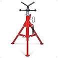 Garvee V Head Pipe Stand with Adjustable Height 28-52 Inch, Foldable & Portable Pipe Jack Stand with 2500 LB Capacity, 1/2 to 12 Inch Pipe Supporting for Pipefitters，Welding and Pipe Threading