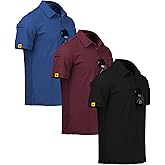 ZITY 3 Pack Mens Polo Shirt Short Sleeve Sports Performance Business Casual Golf Shirts for Men Collared Tactical T-Shirts
