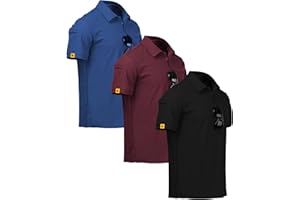 ZITY 3 Pack Mens Polo Shirt Short Sleeve Sports Performance Business Casual Golf Shirts for Men Collared Tactical T-Shirts