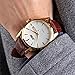 Brown Leather Strap Watches for Men - Easy to Reader Week and Date Waterproof Business Dress Classic Watch with Gold Case