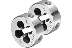 CoCud Round Threading Dies, 5/16-18 UNC Thread, 9SiCr Alloy Tool Steel Screw Milling Tools - (Applications: for Machine Threa
