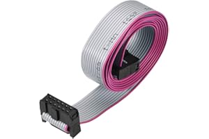 uxcell IDC Wire Flat Ribbon Cable FC/FC Connector A-Type 12 Pins 2.54mm Pitch 1m Length Gray