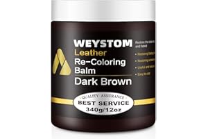 WEYSTOM Leather Recoloring Balm-Leather Repair Kit for Restore Couches, Car Seats, Clothing, Restore The Color to Scratched and Faded (Dark Brown)