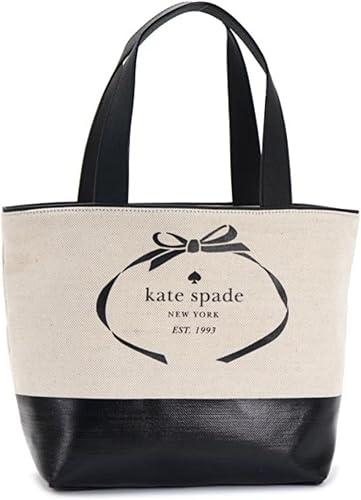 Amazon ケイトスペード バッグ トートバッグ Kate Spade Heritage Spade Logo Pxru5584 Summer 159 Natural Black Fabric 並行輸入品 Kate Spade ケイトスペード シューズ バッグ