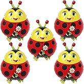HORUIUS Ladybug Balloon Animal Insect Ladybug Foil Mylar Balloons for Ladybug Themed Party Birthday Decoration Supplies 5PCS