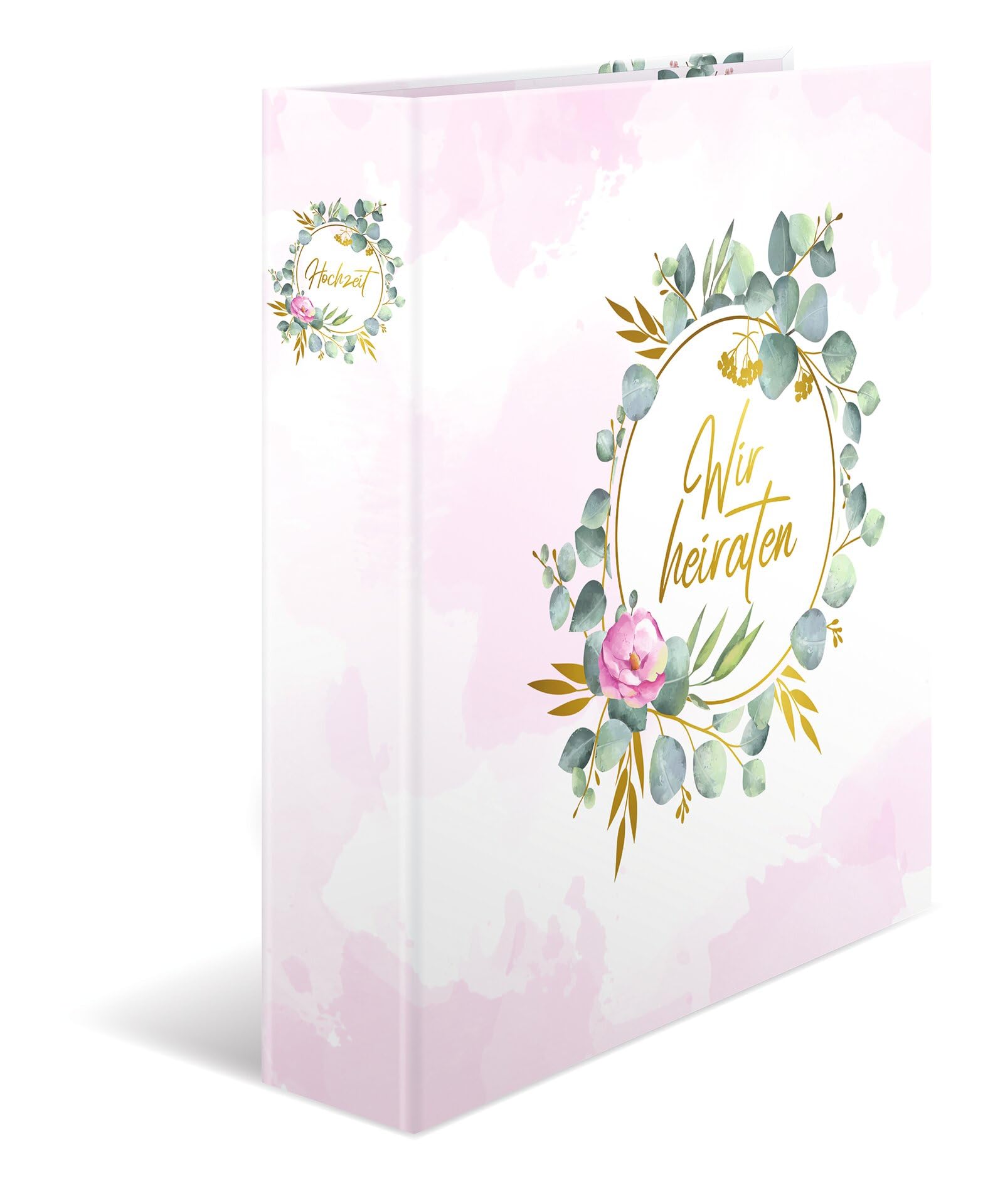 HERMA Wedding Planner Folder with Wir Heiraten Motif, A4, Wedding Organiser with Gold Embellishments and 10-Piece Register, Engagement Gift