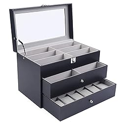 Eapmic 3 layer 24 Slots Eyeglass Sunglass Storage