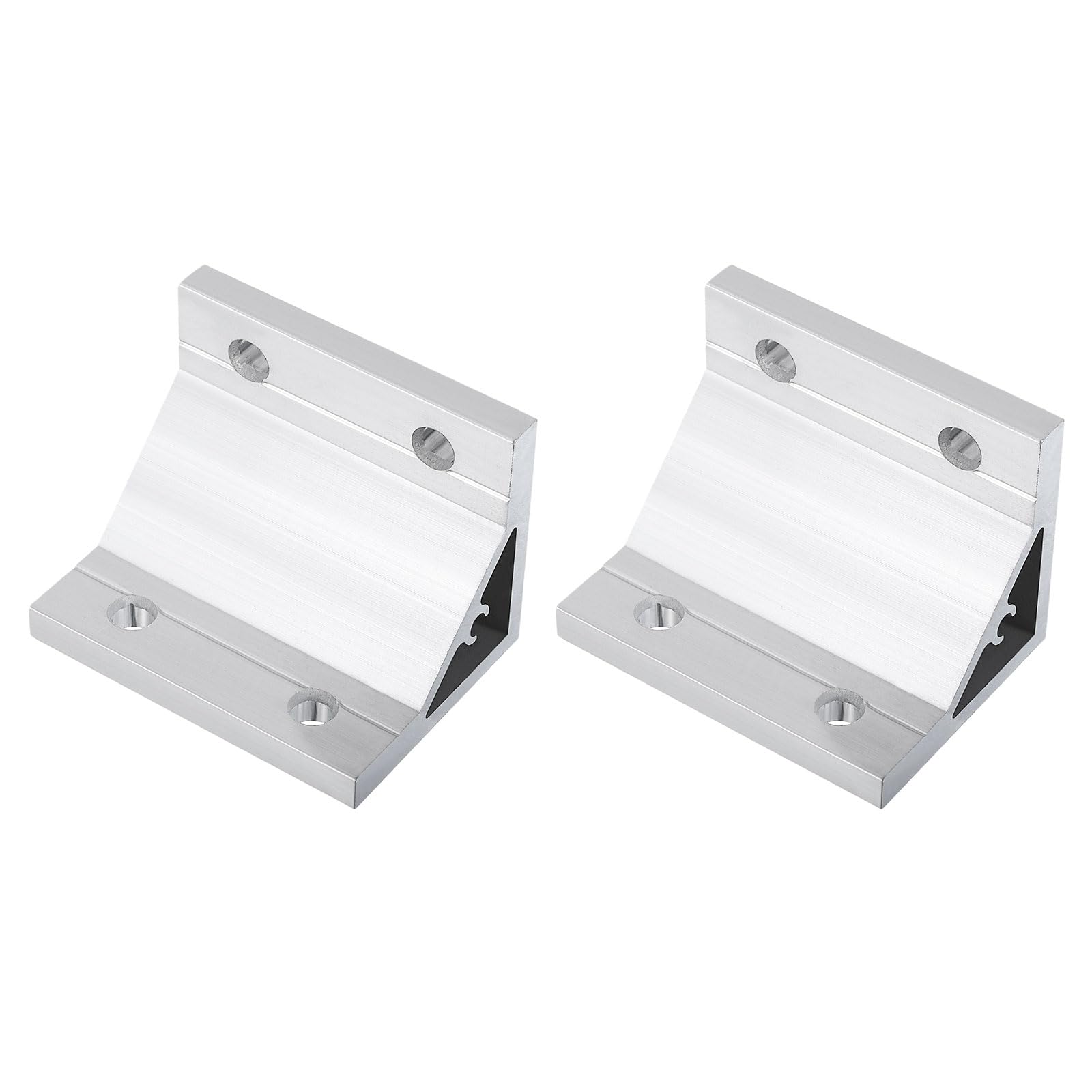 Photo 1 of uxcell 2Pcs 90 Degree Angle Aluminum Profile Corner Brackets, Corner Brace Joint Connectors for 8080 Series (Silver Tone)
