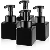 BOSMIOW 4PCS 250ml/8.3oz Black Plastic Foam Bottles,Empty Liquid Soap Dispenser,Refillable Mousse Bottles for Shampoo Shower Gel Hand Soap Foaming