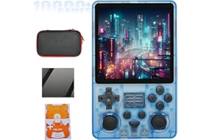 CREDEVZONE RGB20SX Handheld Game Console 4.0-inch 720*720 IPS Screen 5000mAh Compatible with Wi-Fi+Blutooth HD-M-I TV-out RGB20sx Blue Transparent