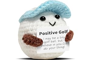 VKYN Positive Crochet Doll Golf Gifts for Men Dad Fathers Coach Mini Crochet Golf with Positive Card Father's Day Christmas Birthday Gifts Men Golfers Funny Home Office Desk Decor