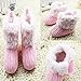 Weixinbuy Baby Girls Knit Soft Fur Winter Warm Snow Boots Crib Shoes Pink 6-12M