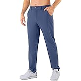 Shallowlulu Mens Golf Pants Stretch Classic Fit Dress Pants 30"/32"/34" Quick Dry 6 Pockets Water-Resistant Casual Trousers