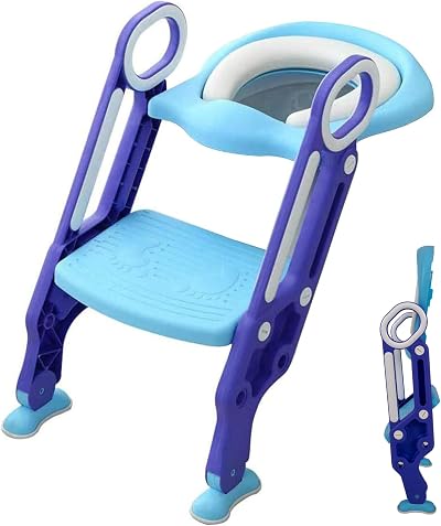 Straame Toddler Toilet Ladder Seat Adjustable Potty Training Seat Blue Purple