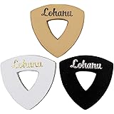 Leather Picks for Ukulele, Guitar and Bass by Lohanu - With Easy to Hold Triangle Shape Cutout - Produces Richer Warmer Natur